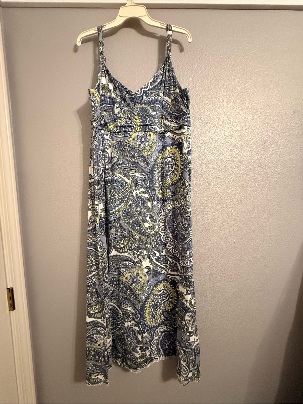 LOFT Blue and White Paisley Knit Maxi Dress - Picture 2 of 6